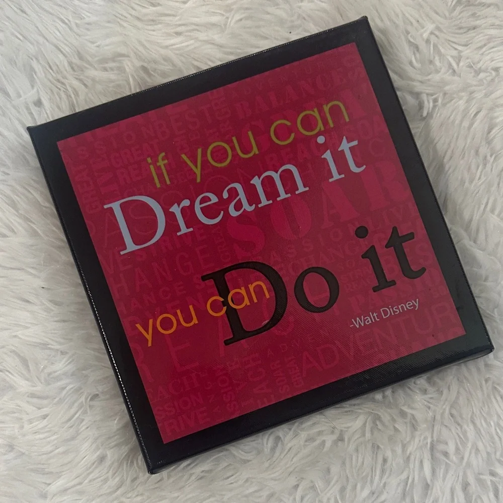 Walt Disney Inspirational Quote Target Motivational Wall Art in Red and Black‎